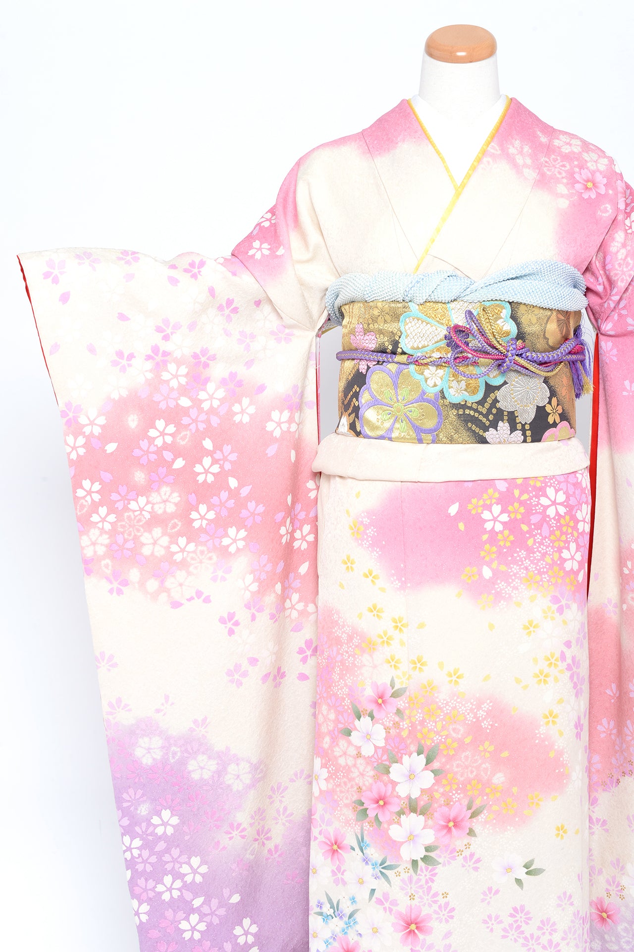 振袖　成人式　きもの 成人式の振袖レンタル衣装 商品詳細ページ 【白、ピンク】【振袖