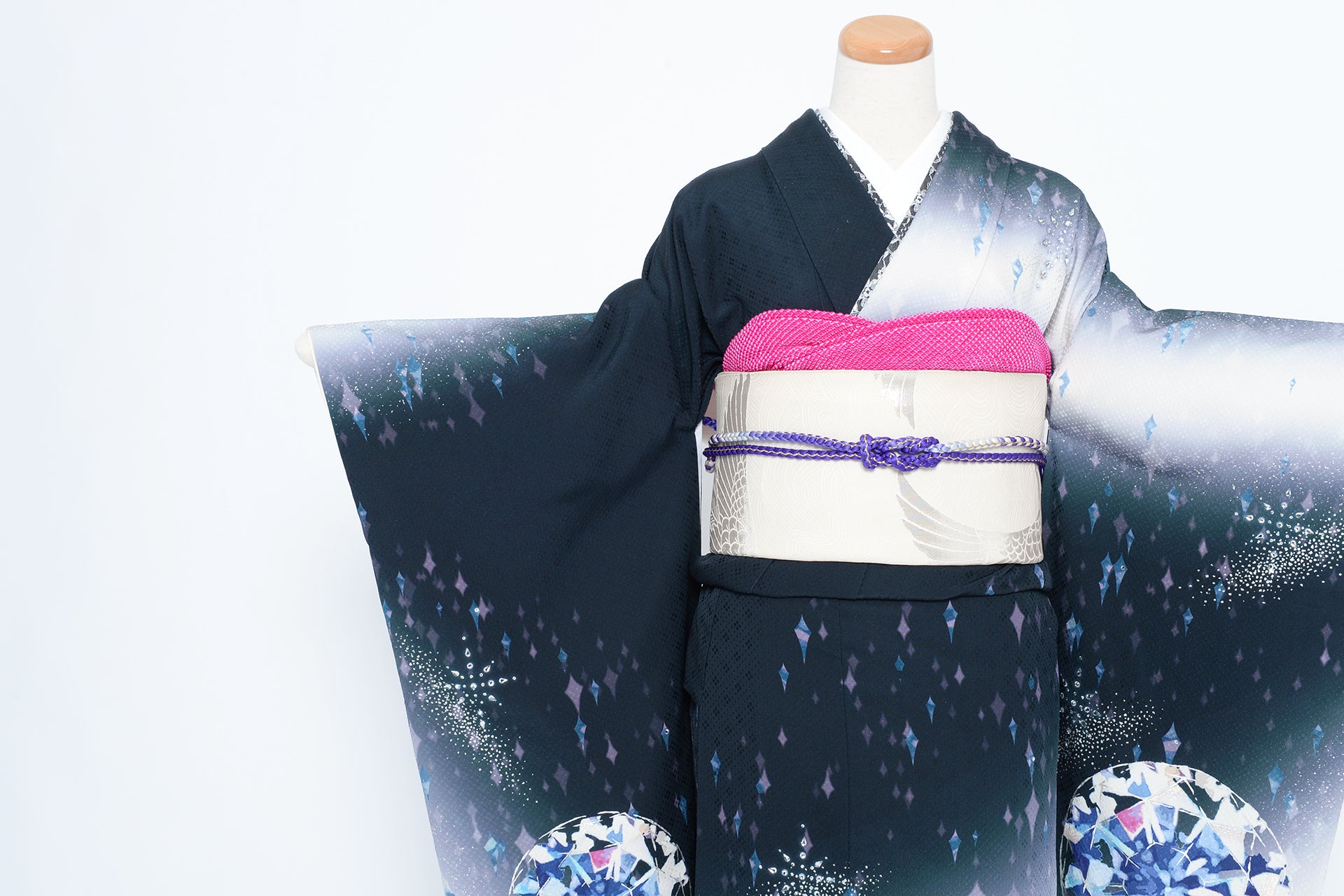 成人式の振袖レンタル衣装 商品詳細ページ 【黒】【振袖f047